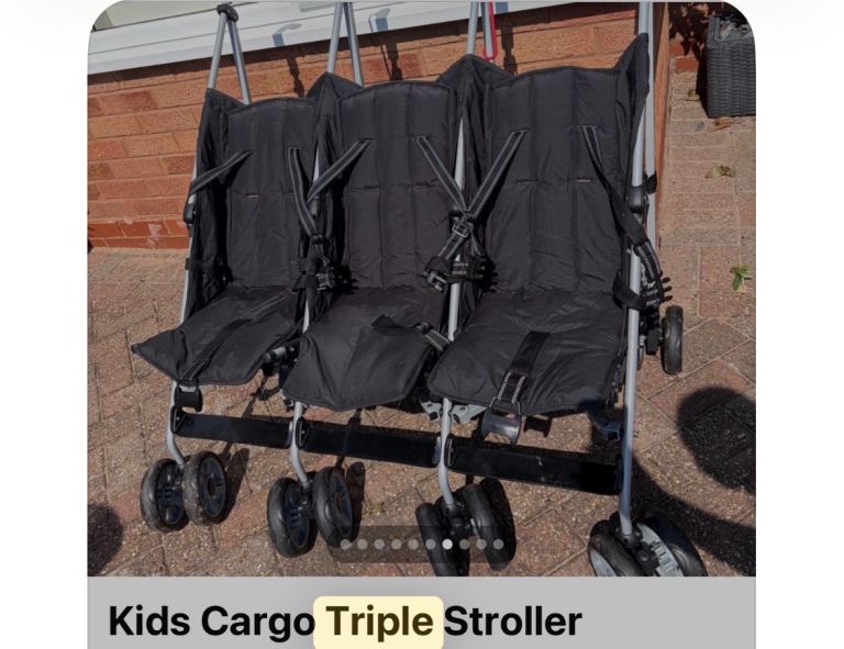 Kids Kargo Triple Stoller Black