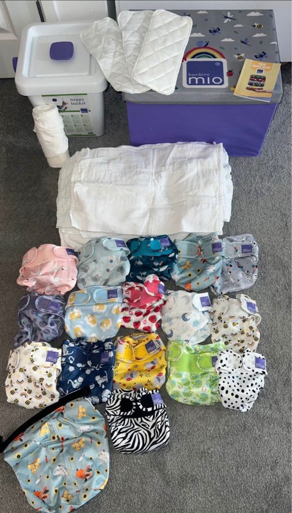 Bambino Mio Mioduo Complete Reusable Nappy Set – 16 Covers + Inserts, Bucket, Wet Bag & Accessories