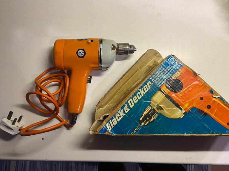 Vintage Black & Decker Drill with Original Box – Like New