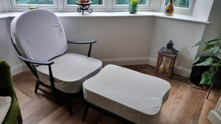 Ercol Armchair and Footstool 