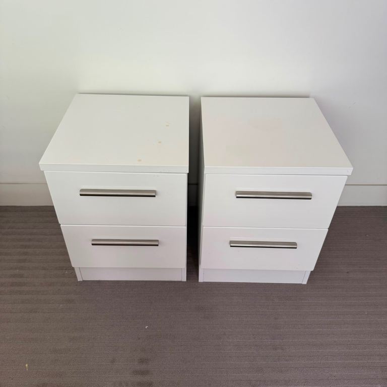 FREE DELIVERY PHNX Drawer Bedside Table, white, in good condition.