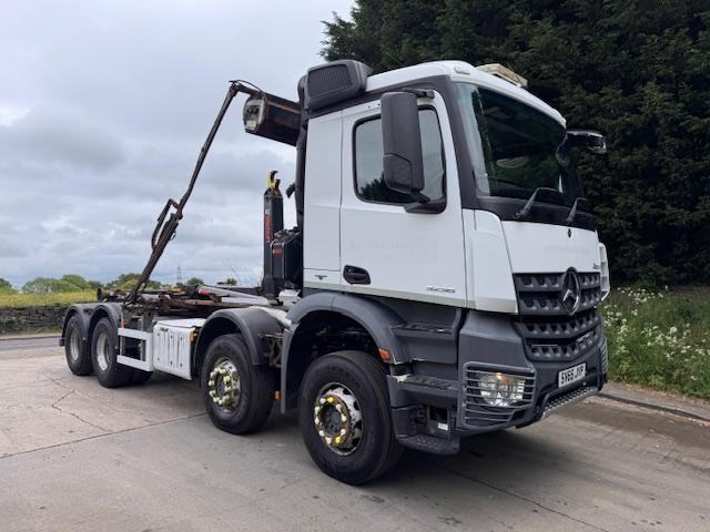 2015 65 Mercedes Arocs 3236 E6 8x4 Multi-Lift hook loader sheet ex council