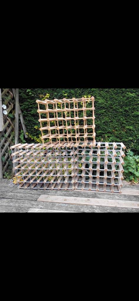 Wooden Wine Rack - Holds Many Bottles, Good Condition