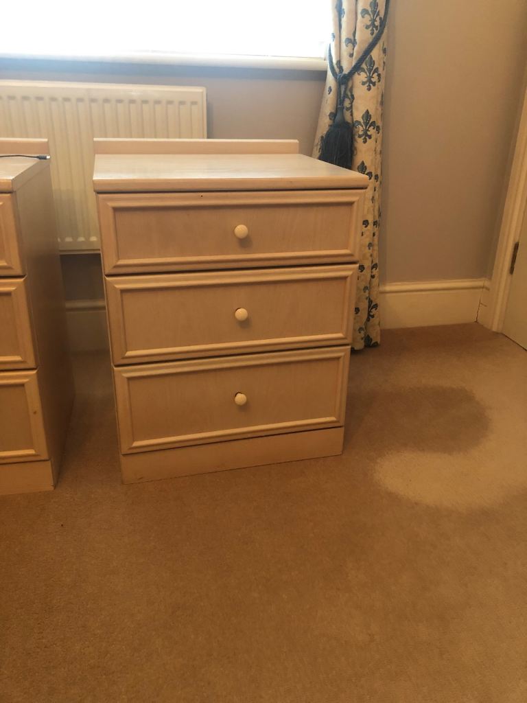 G plan dressing table and two bedside cabinets 