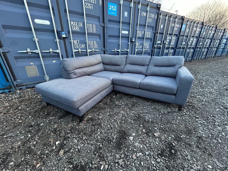 Next Grey Corner Chaise Sofa L-Shaped Left Hand Facing - ask about delivery