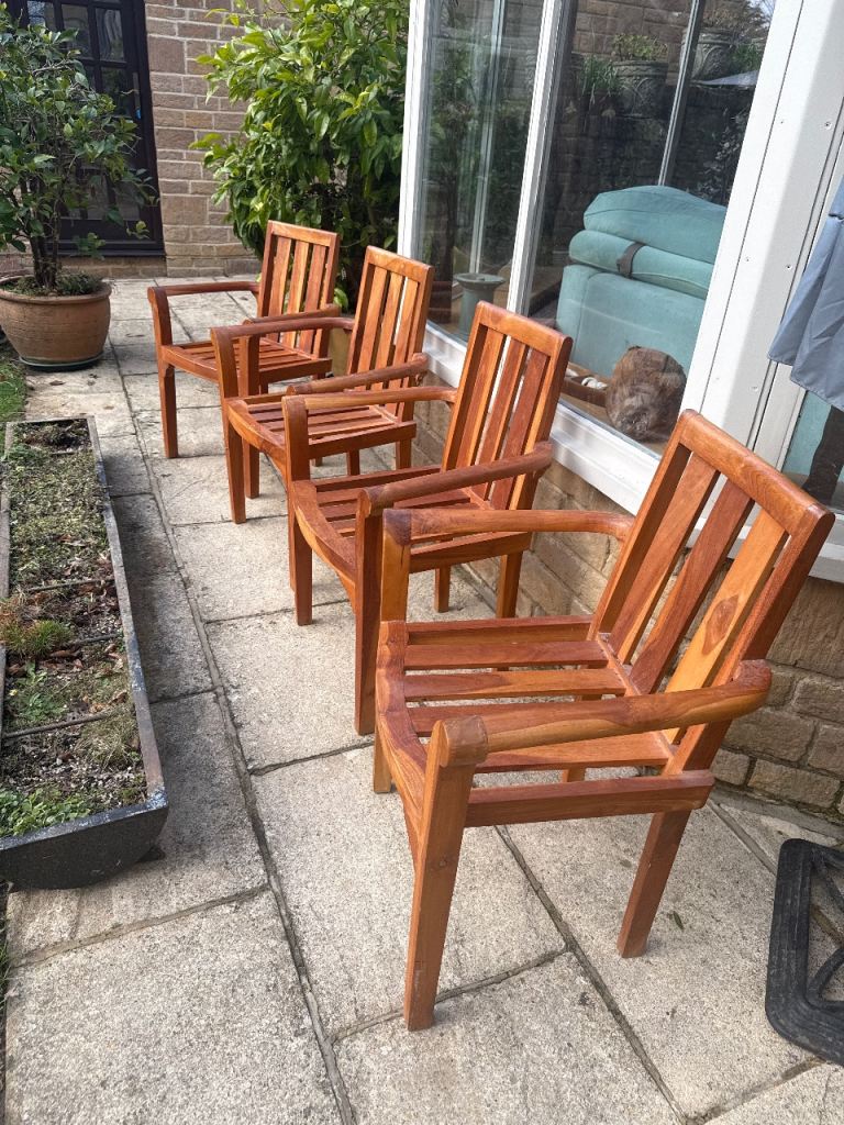 4 no. Teak chairs 