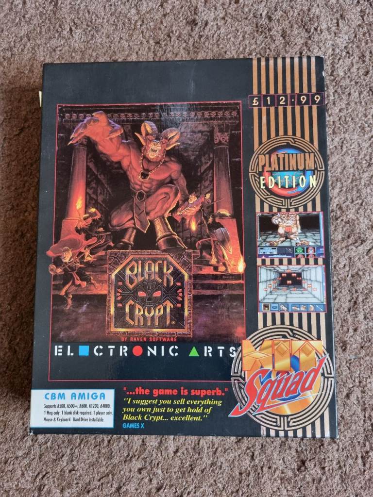 Commodore Amiga Black Crypt Video Game by Electronic Arts Rare Vintage