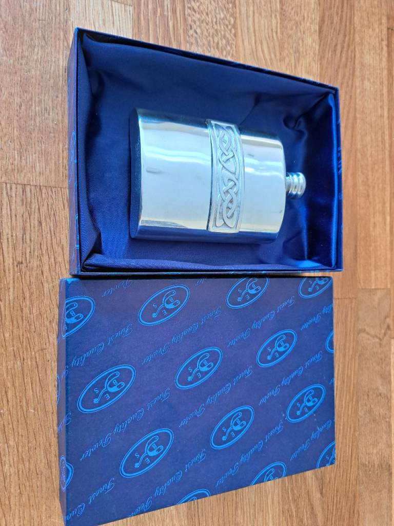 Edwin Blyde pewter hip flask