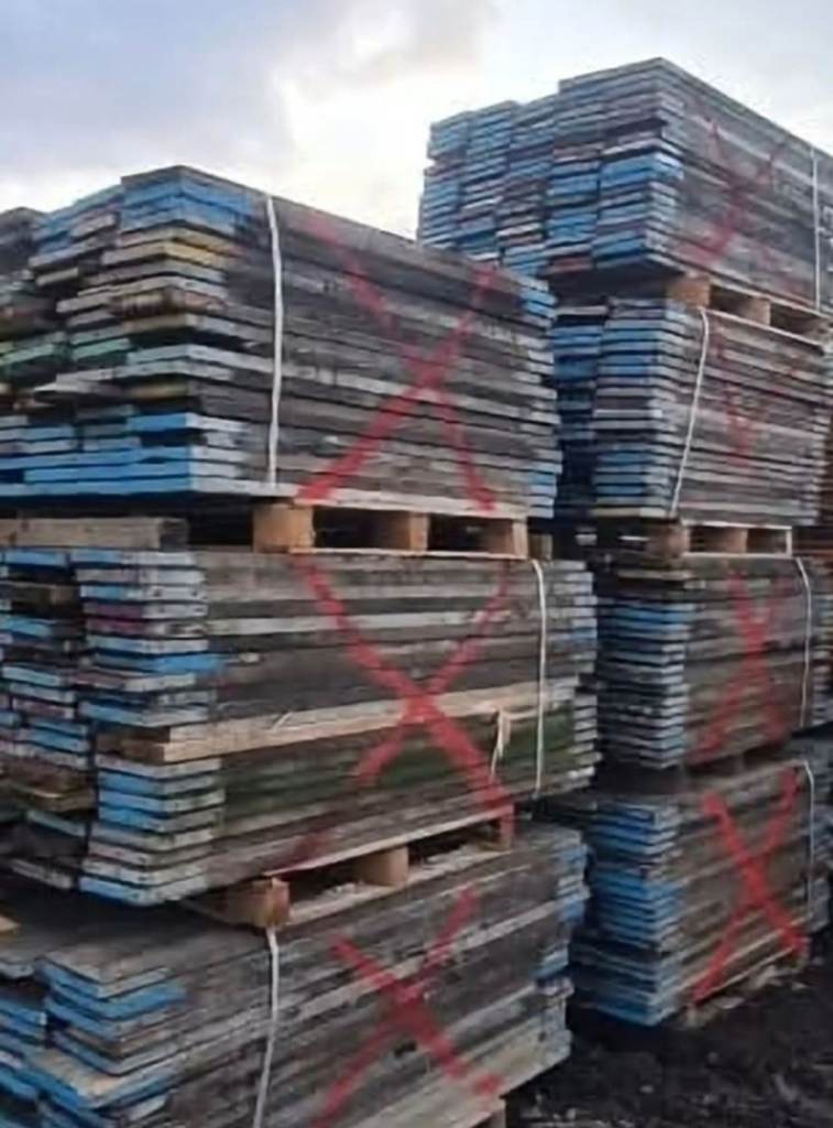 Timber reclaimed scaffolding boards 