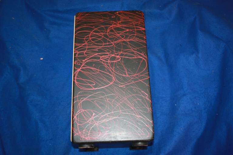 RJM Custom Cajon ~ Red Splatter Bespoke Finish ~ Made In England ~ 23in x 12in x 12in ~ £95 ono