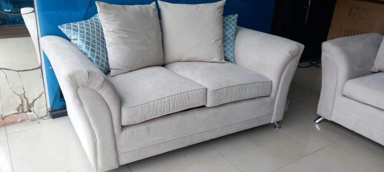 Light Grey Fabric3+ 2-Seater Sofa – Good Condition