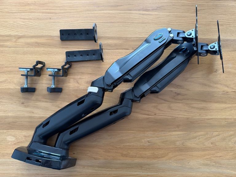 Dual Monitor Arm Desk Mount – Black, Good Condition
