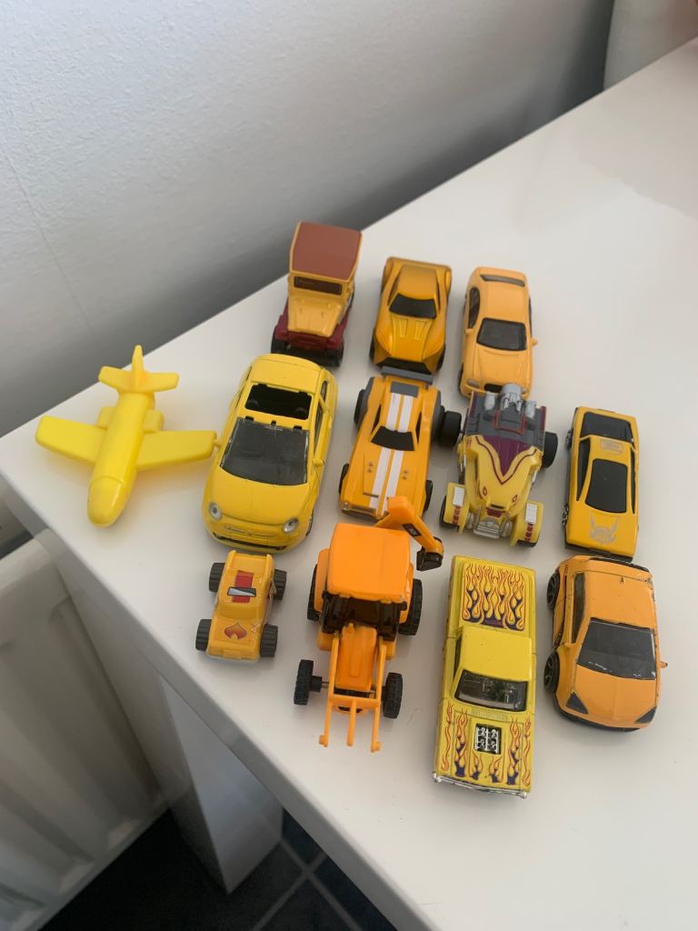 Large Yellow Toy Car and Plane Bundle – Good Condition