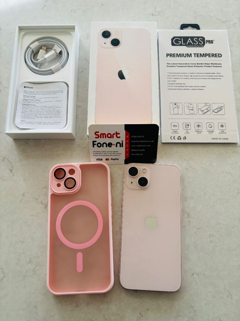 Pink Apple iPhone 13. 128GB. 6 month warranty. Lisburn. Delivery available 