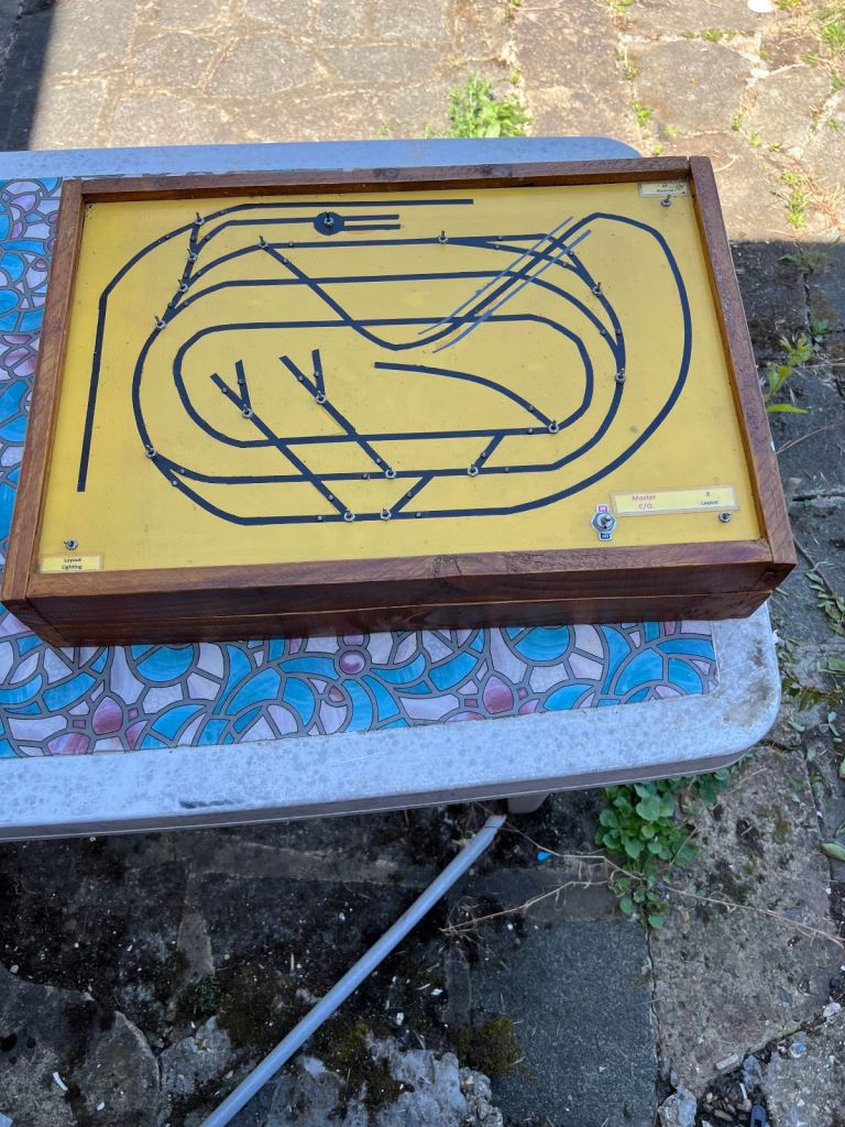 Model Railway Control Panel, Mimic Switch/ Indicator Electronics Box sloping