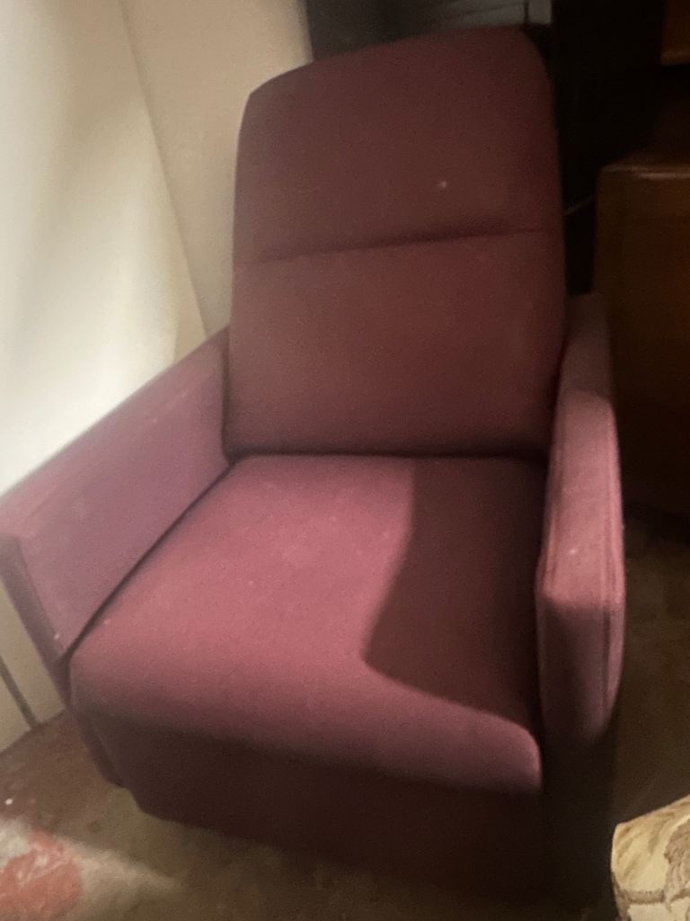 Comfortable Red Reclining Armchair – Good Condition