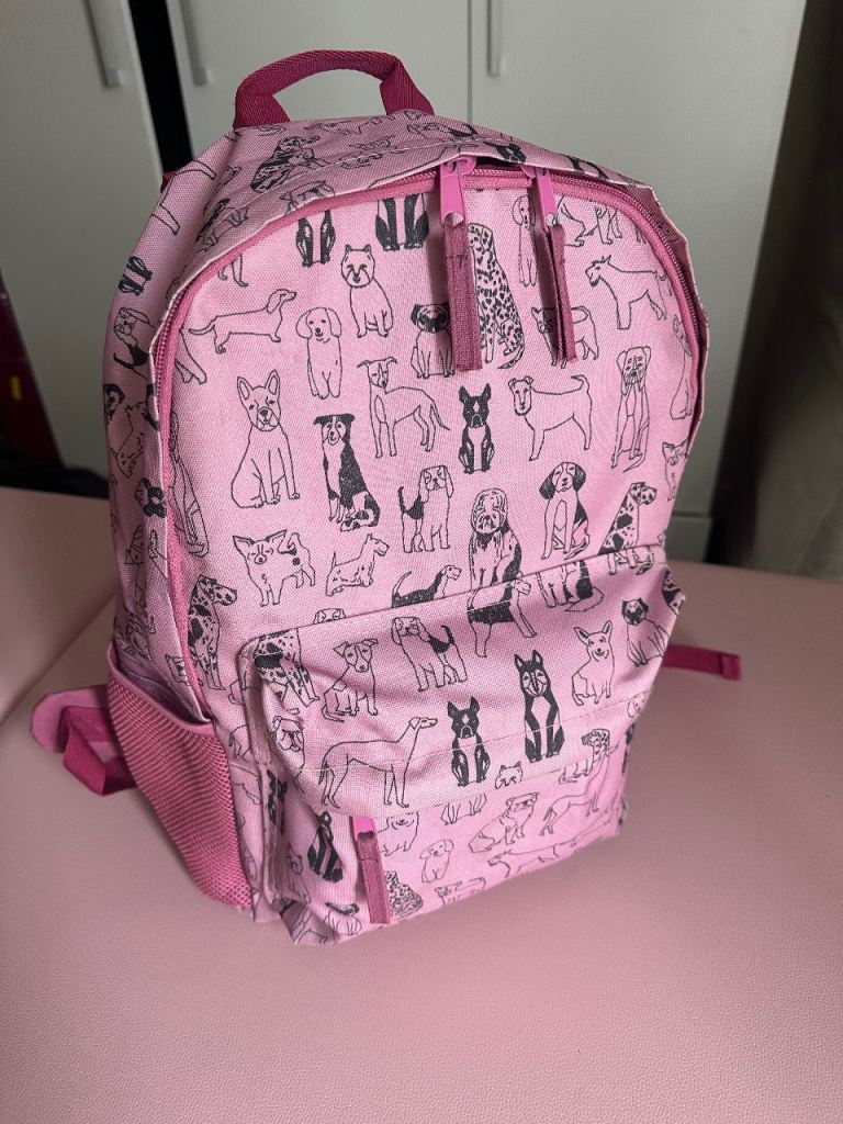 Pink Dog Pattern School Bag - Lily & Dan