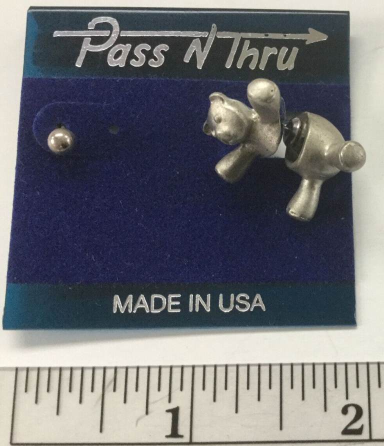 Vintage Pass N Thru Earring Set Teddy earring Set