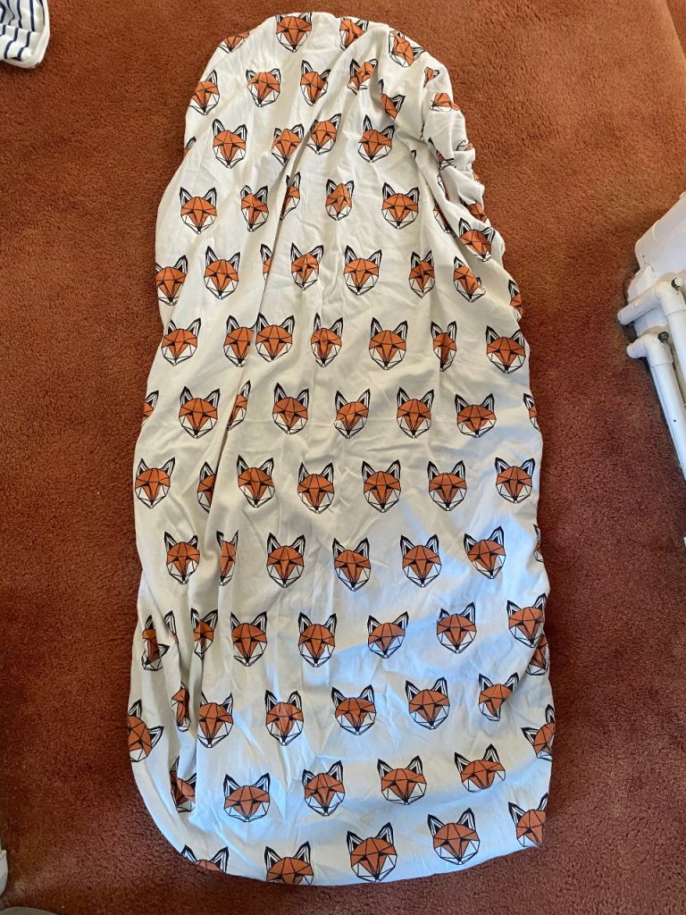 Tobias and the Fox origami fox cotbed fitted sheet