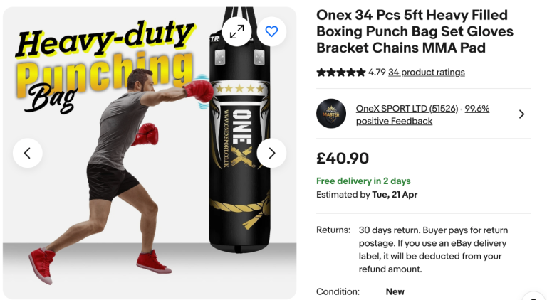 Heavy Duty 5 foot punch bag Onex with gloves