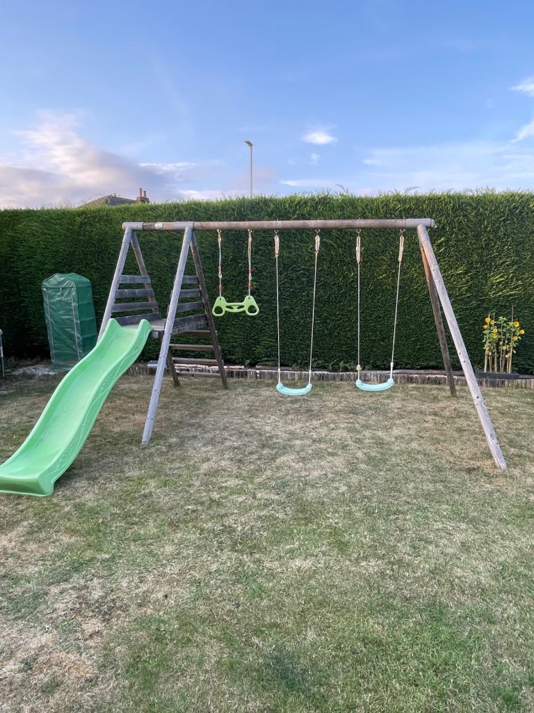 TP Double Swing & 8ft Slide Set