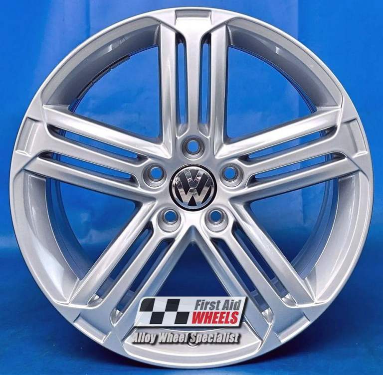R674S Swap VW GOLF R MK6 4x 18'' GENUINE TALLADEGA SILVER REFURBISHED ALLOY WHEELS