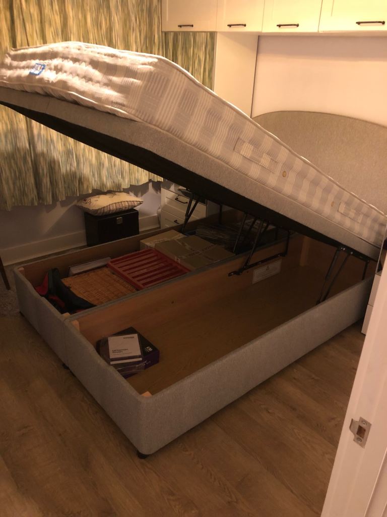 Double Ottoman Bed, Headboard & Mattress 