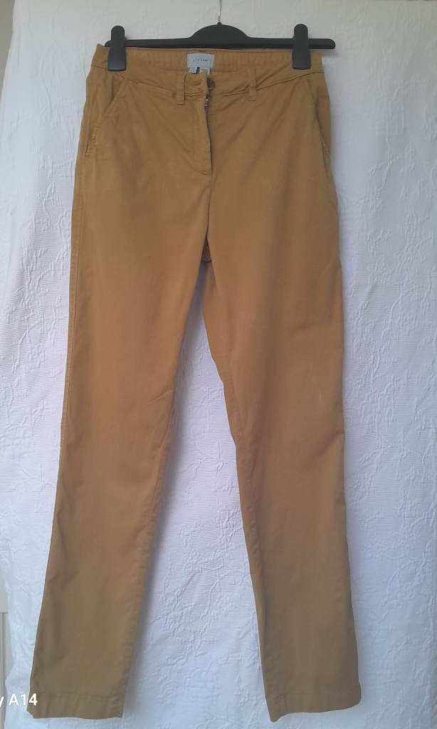Jigsaw Women's Brown Cotton Trousers - UK Size 6, Good Condition