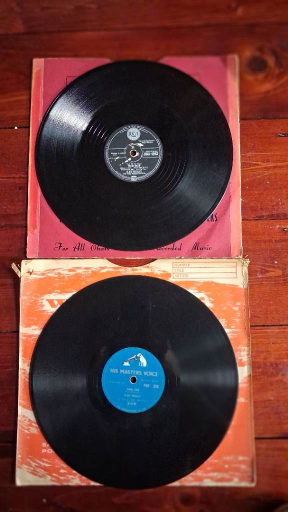Two Vintage Elvis Presley Vinyl Records – Fair Condition