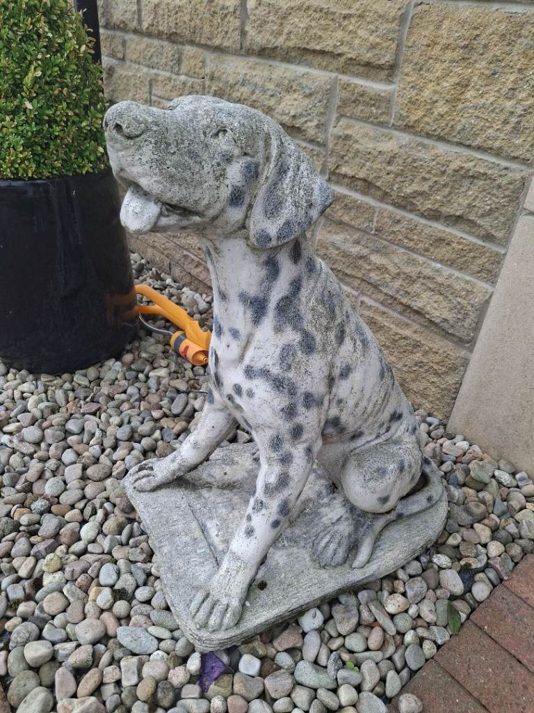 Stone Dog Garden Ornament – Good Condition