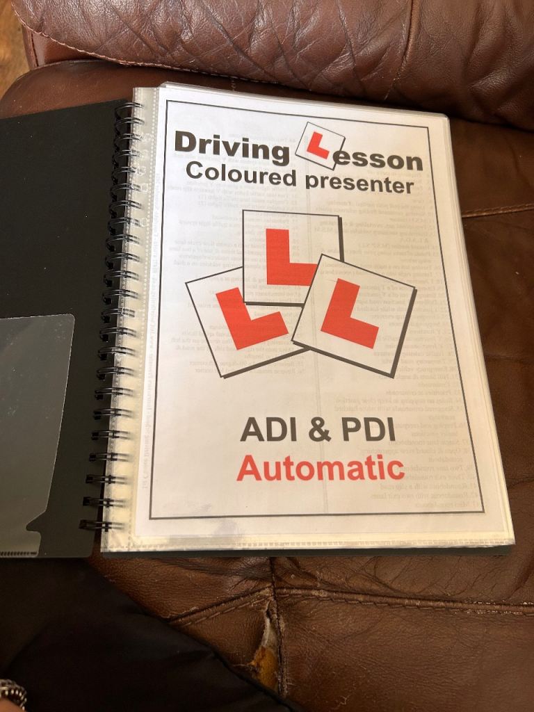Driving Lesson Planner Automatic only plus extra information Laminated