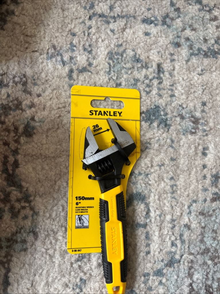 Stanley 150mm Adjustable Wrench – Brand New, Yellow & Black