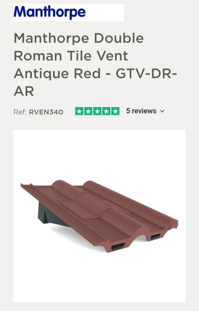 Manthorpe Double Roman Tile Vent - Antique Red (GTV-DR-AR)