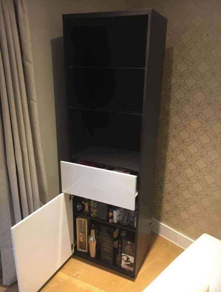 IKEA besta Display / Storage Unit Dark Brown 192h 60w 40d cm