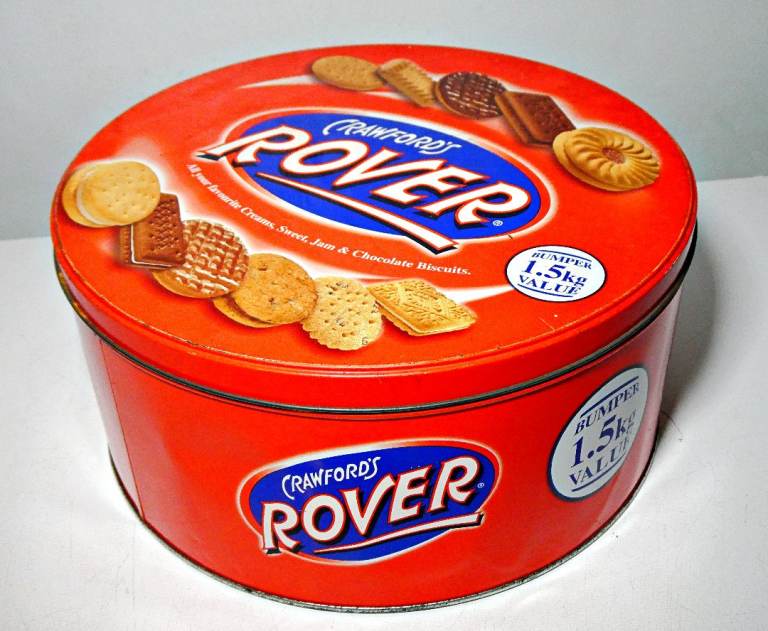 Crawfords Rover 1.5Kg Large Biscuit Tin – Collectable - Storage, Set Prop, Etc.  - FREE UK P&P!!