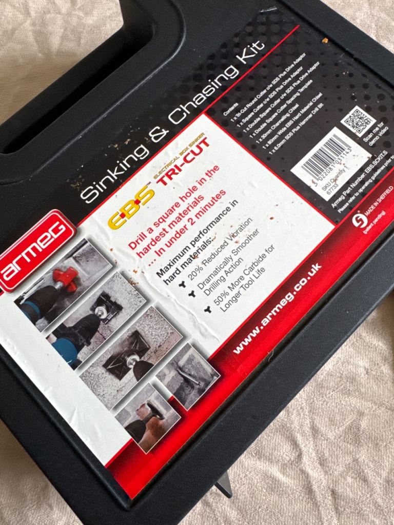 ARMEG TRI-CUT EBS Back-Box & Wall Chasing Installation Kit 7 Piece – Used Once – RRP £299