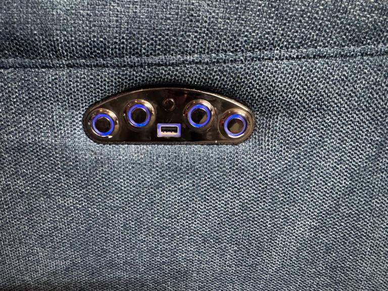 SCS Blue Demin Power Recliner & Chaise  With Adjustable Headrest  £495 Free Local Delivery