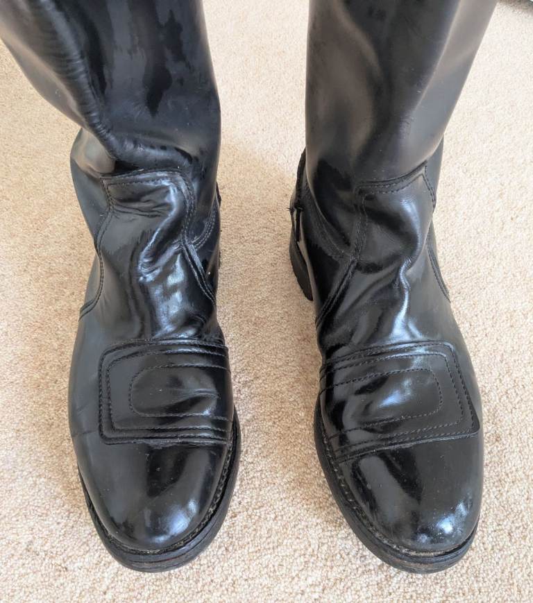 Black leather Trophy motorcycle boots 