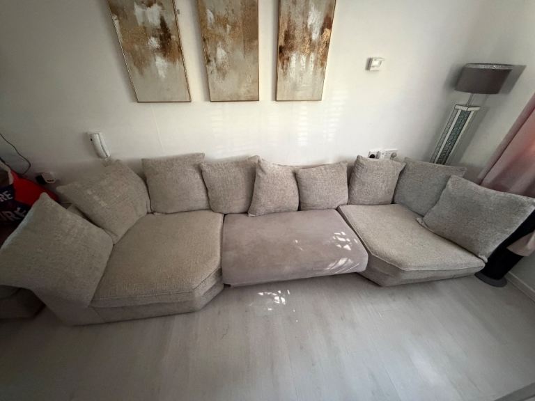Large C shape Sofa with Cushions