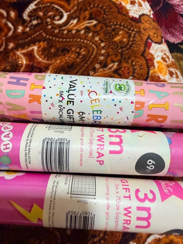 Birthday wrap sheets 