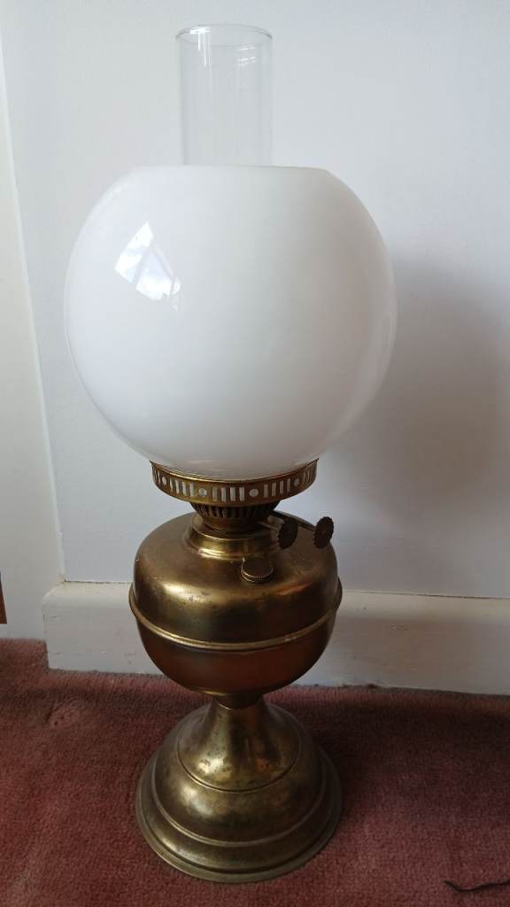 Vintage brass oil lamp