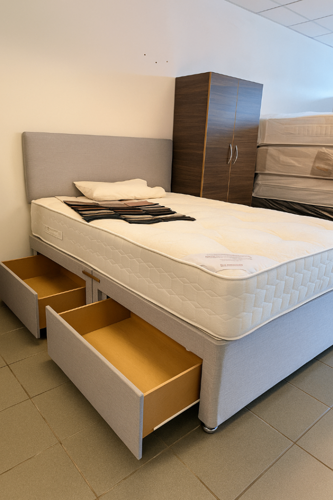 Brand New Luxury Divan Bed with Mattress and Storage Drawers – All Sizes Available