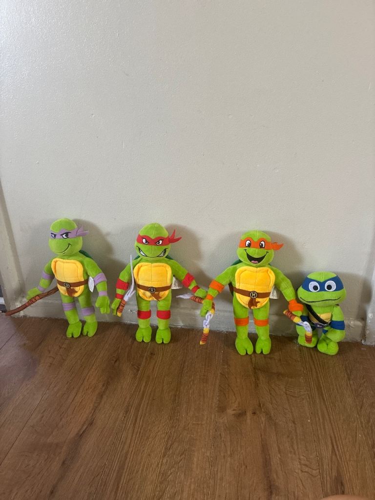 Teenage Mutant Ninja Turtles Plush Toys - Set of 4, Good Condition
