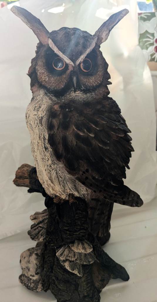 Large resin owl ornament 14" x 7"