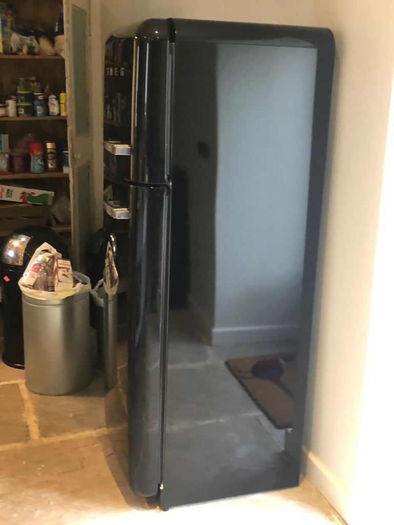Smeg black fridge freezer