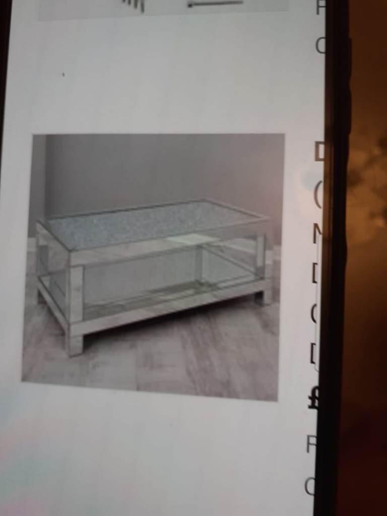 Mirrored Crushed Diamond coffee table 