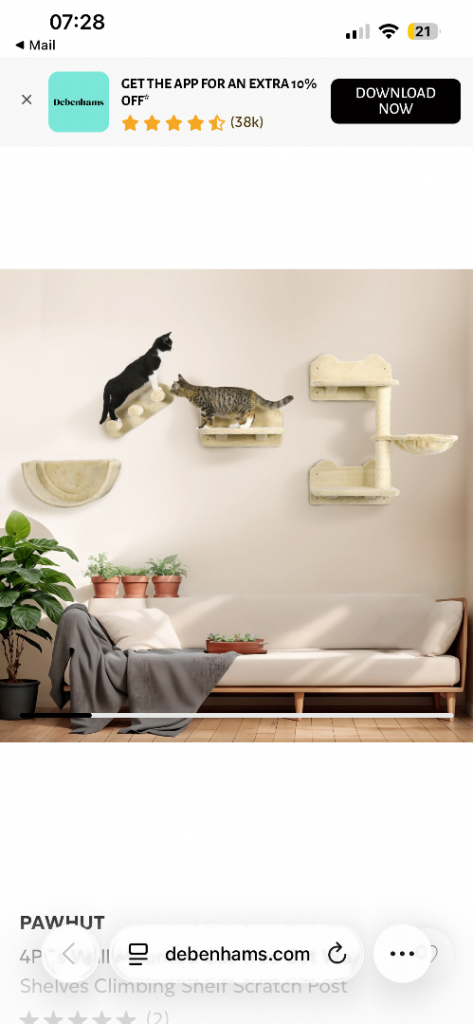 4PCs Wall Mounted Cat Tree Cat Wall Shelves Climbing Shelf Scratch Post