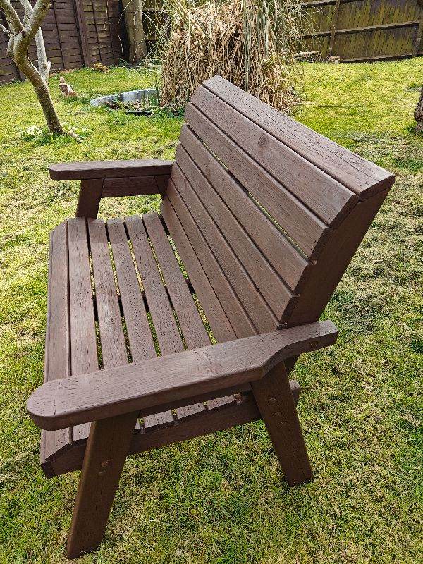 Wooden Garden Bench - Brown, Good Condition