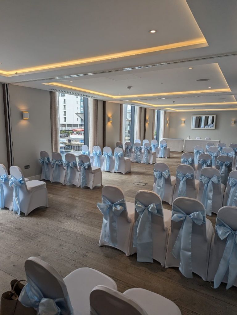 Blue Sash used for wedding