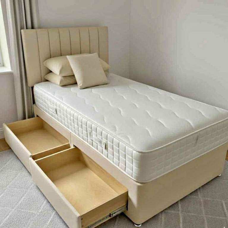 3ft Single Divan Bed with Headboard and Storage Drawers~ Order now ~same day delivery 